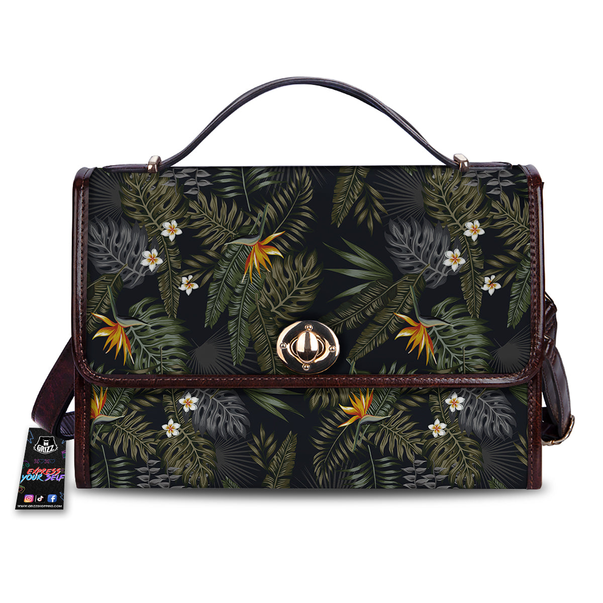 Floral Tropical Vintage Print Pattern Women's Satchel Bag-grizzshop