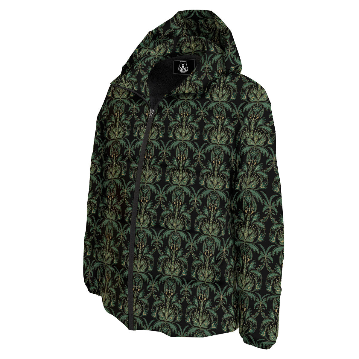 Floral Western Dark Print Pattern Down Jacket-grizzshop