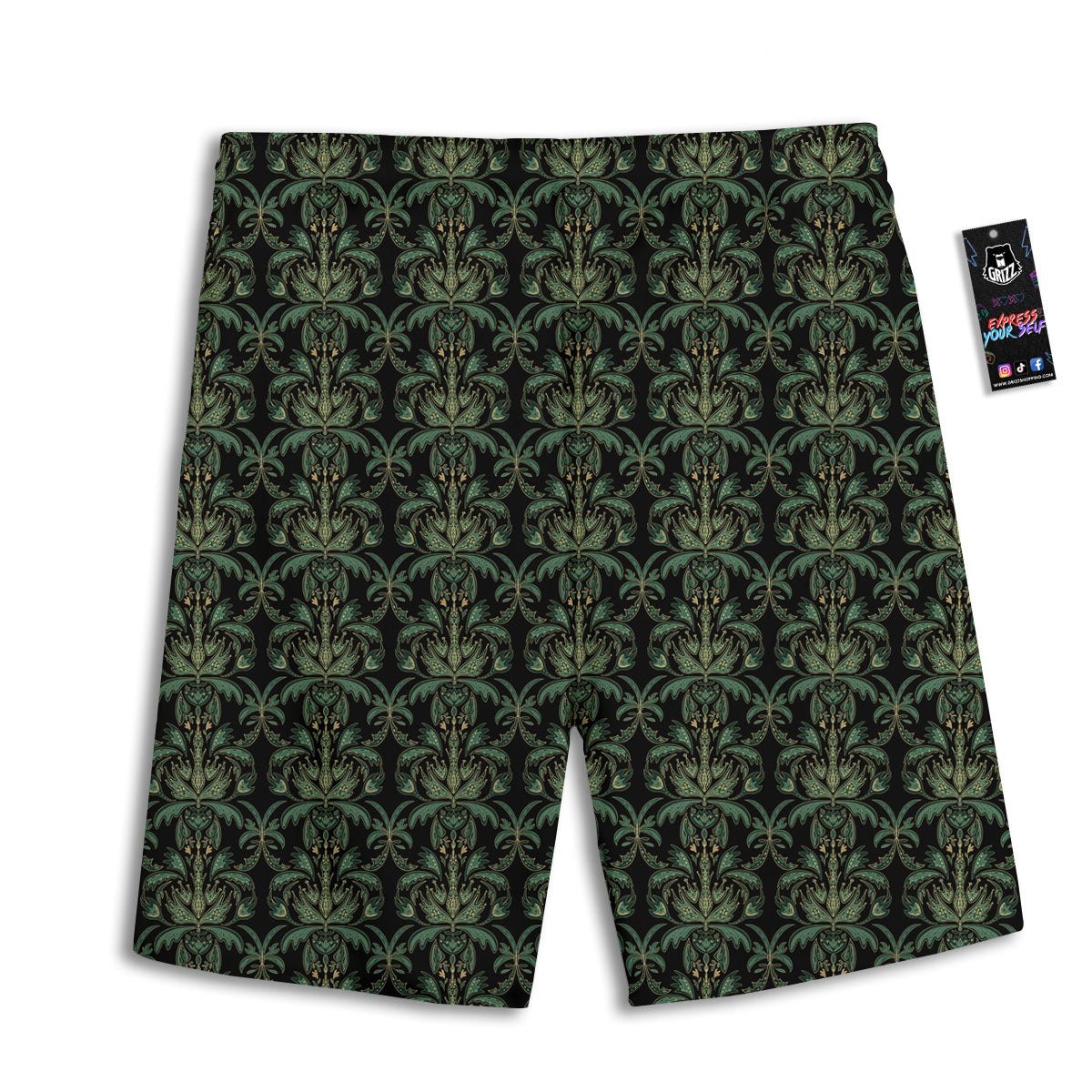 Foil Holographic Print Men's Athletic Shorts