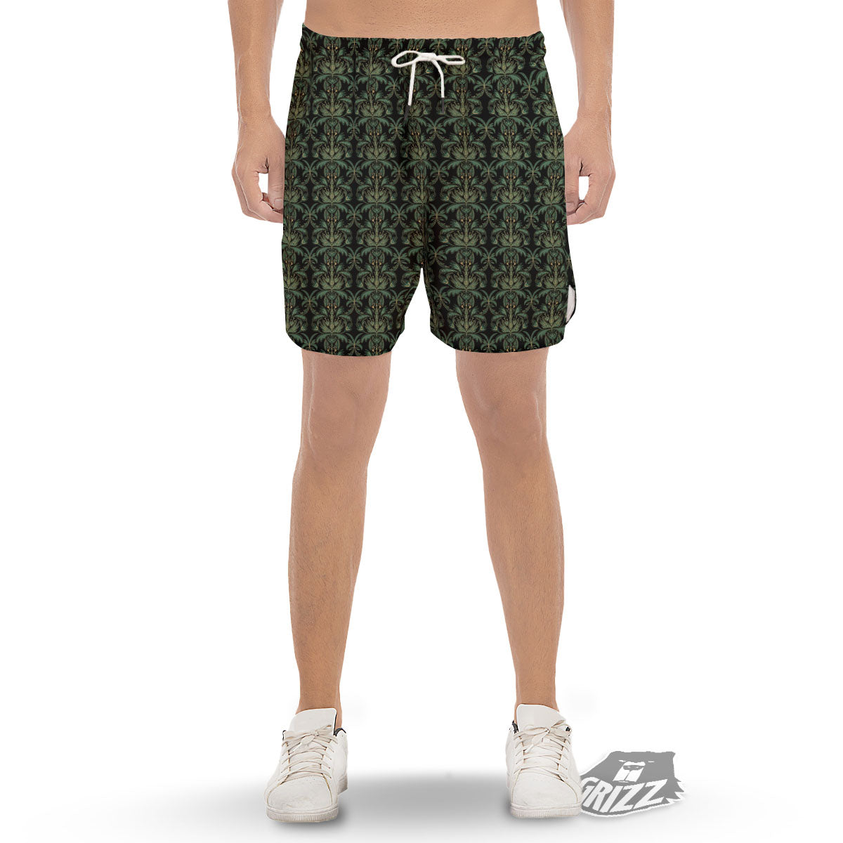 Floral Western Dark Print Pattern Men's Gym Shorts-grizzshop