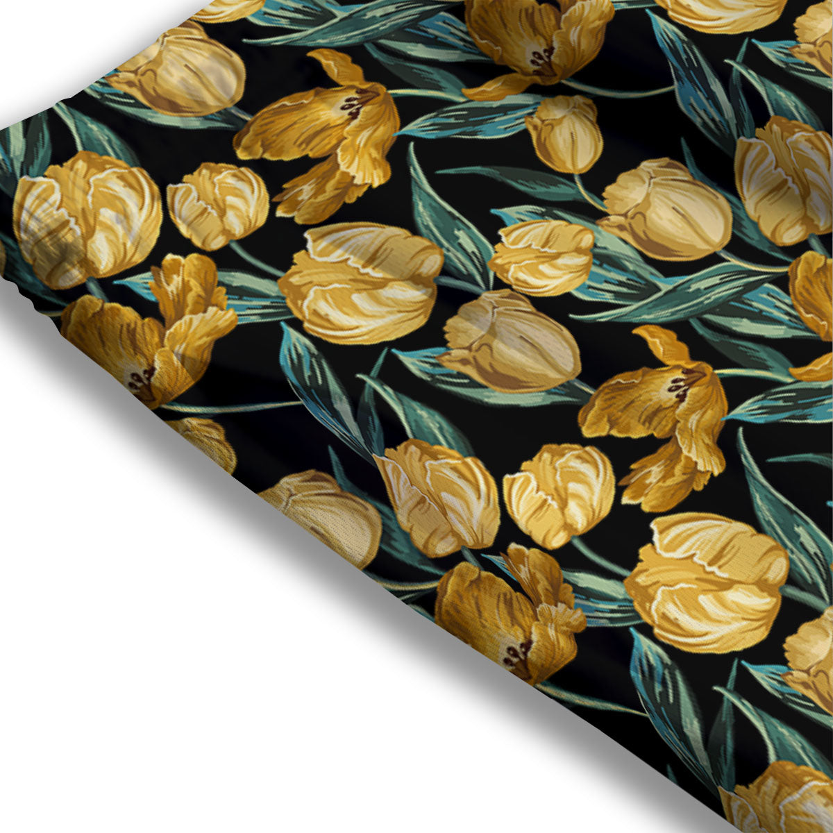 Floral Yellow And Gold Print Mesh Shorts