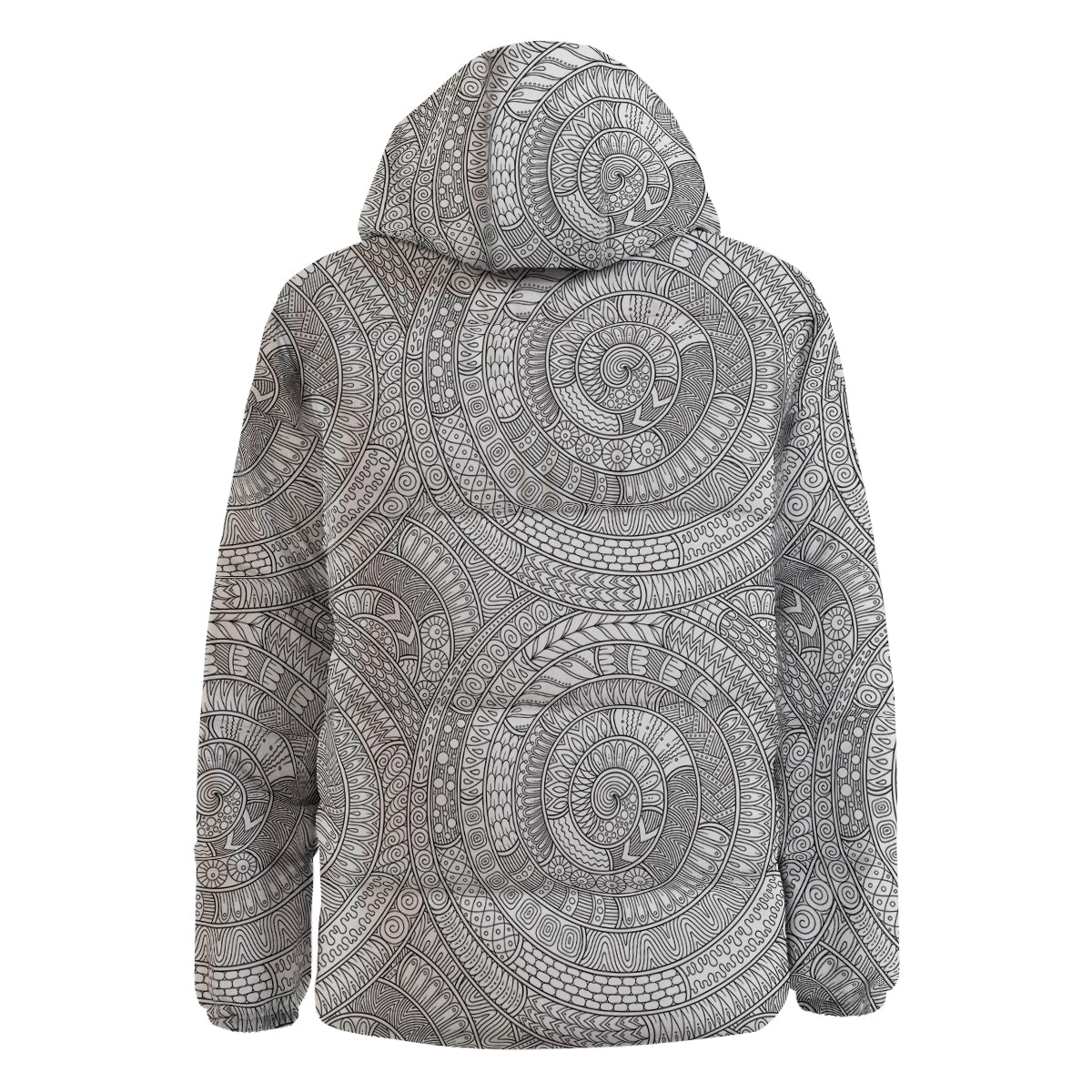 Floral Zentangle Print Pattern Down Jacket-grizzshop