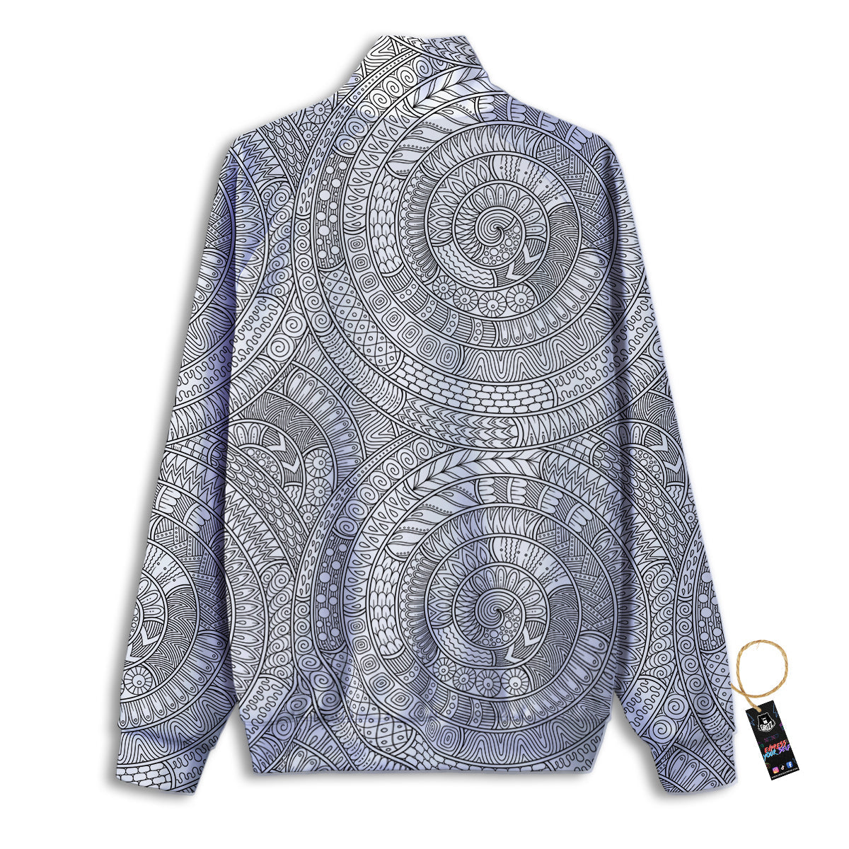 Floral Zentangle Print Pattern Track Jacket-grizzshop