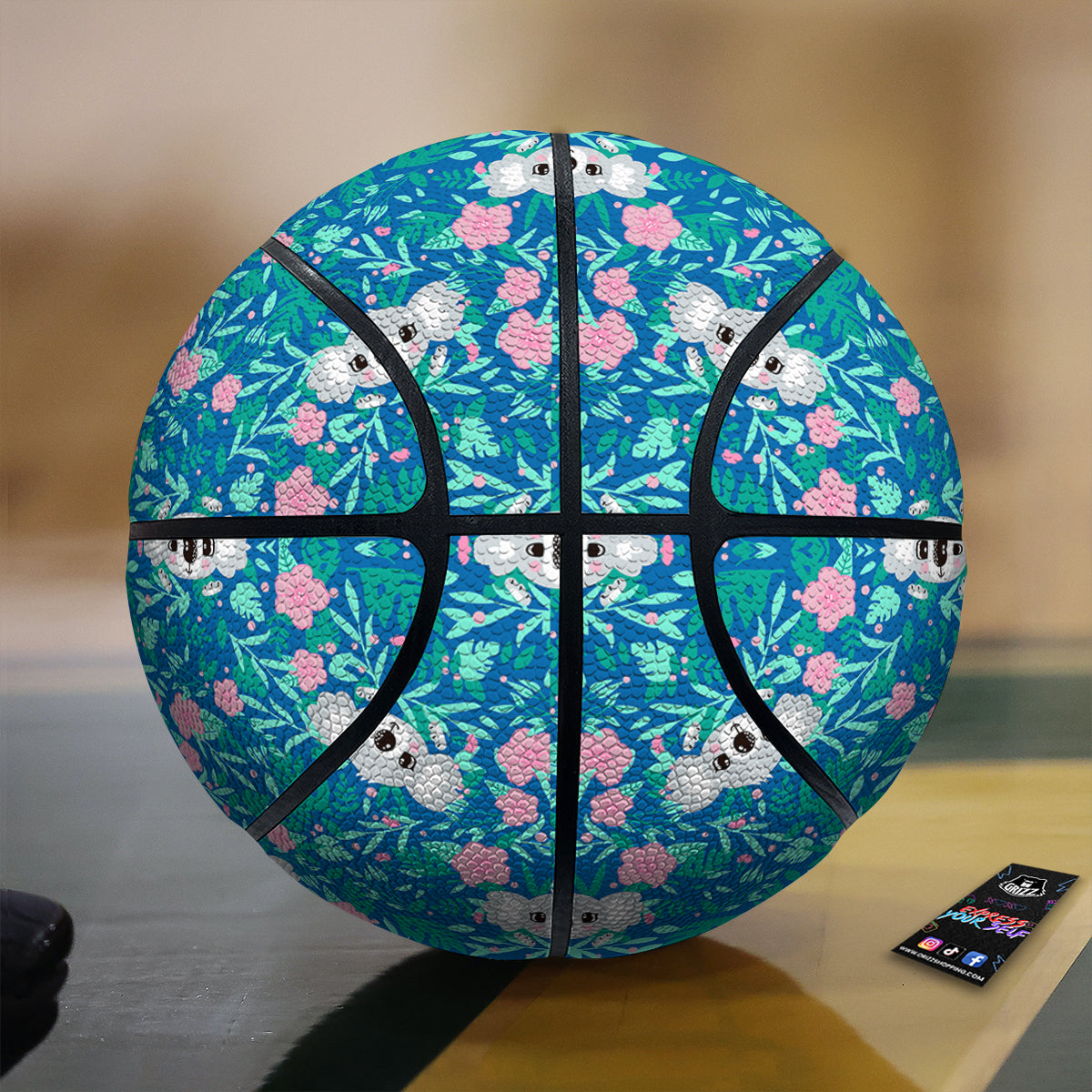Floral And Baby Koala Print Pattern Basketball