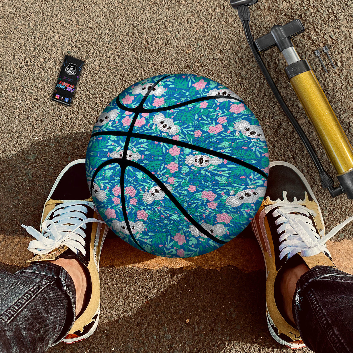 Floral And Baby Koala Print Pattern Basketball