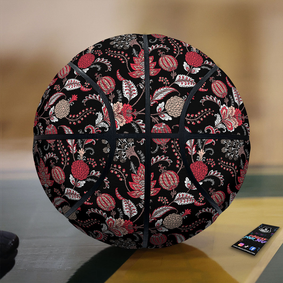 Floral And Paisley Print Pattern Basketball