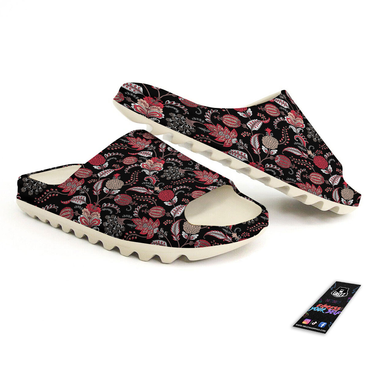 Floral And Paisley Print Pattern Sandals-grizzshop