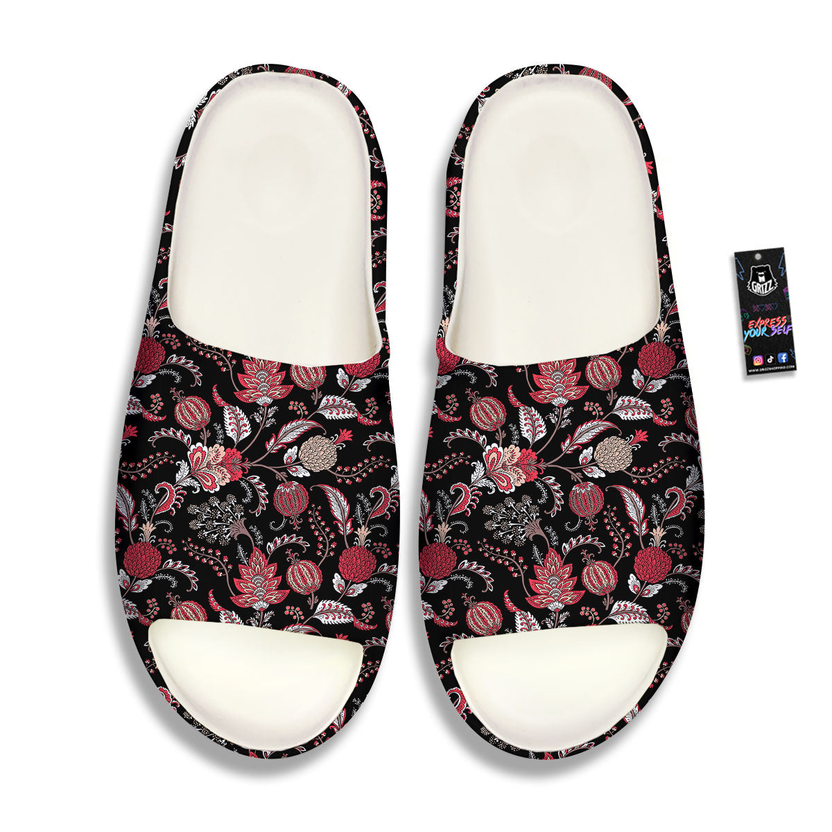 Floral And Paisley Print Pattern Sandals-grizzshop