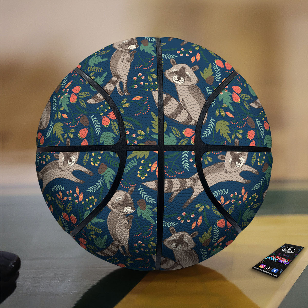 Flamingo Floral Tropical Print Pattern Basketball