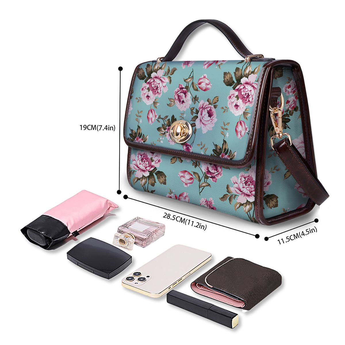 Floral Blossom Vintage Print Pattern Women's Satchel Bag