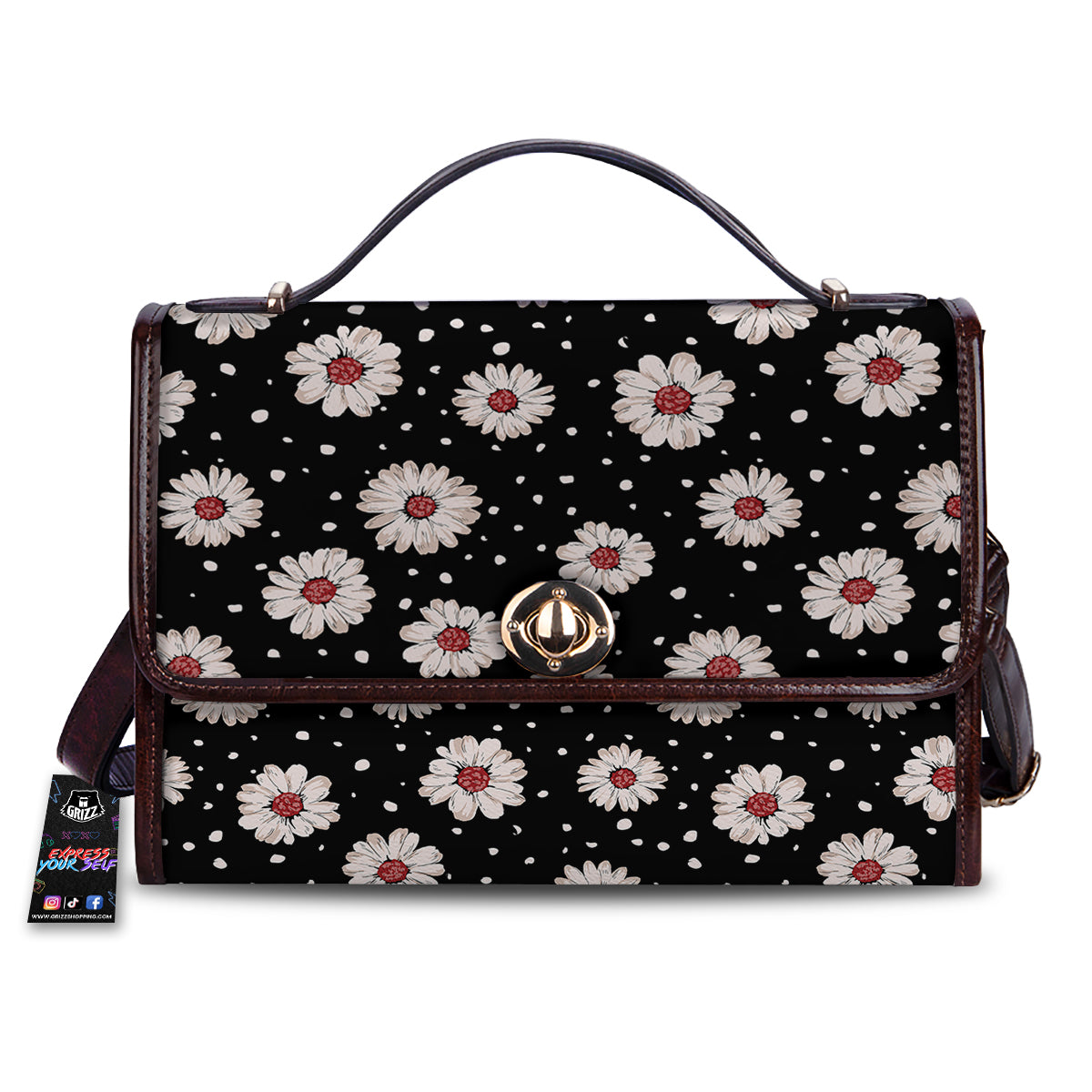 Floral Daisy Watercolor Print Pattern Women's Satchel Bag