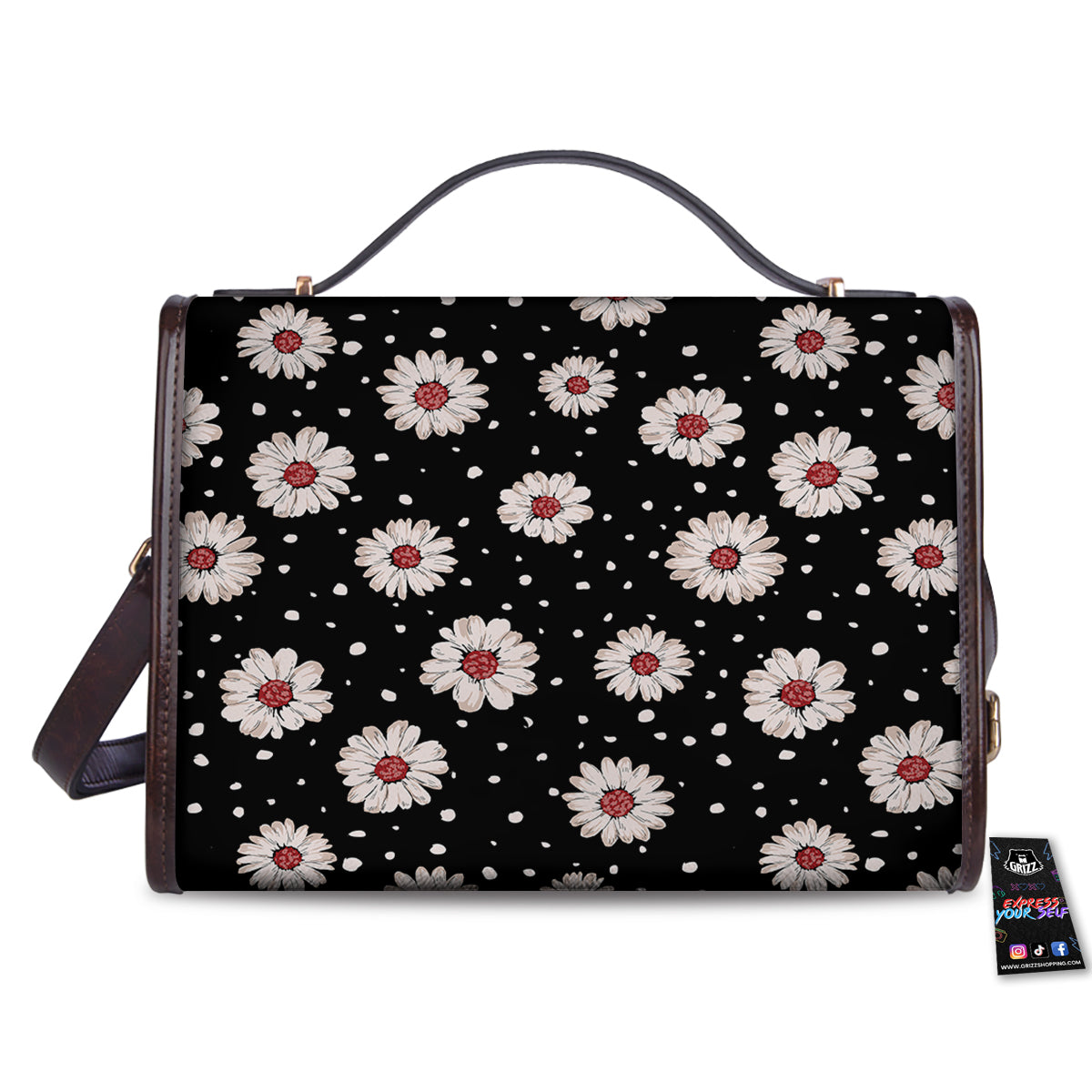 Floral Daisy Watercolor Print Pattern Women's Satchel Bag