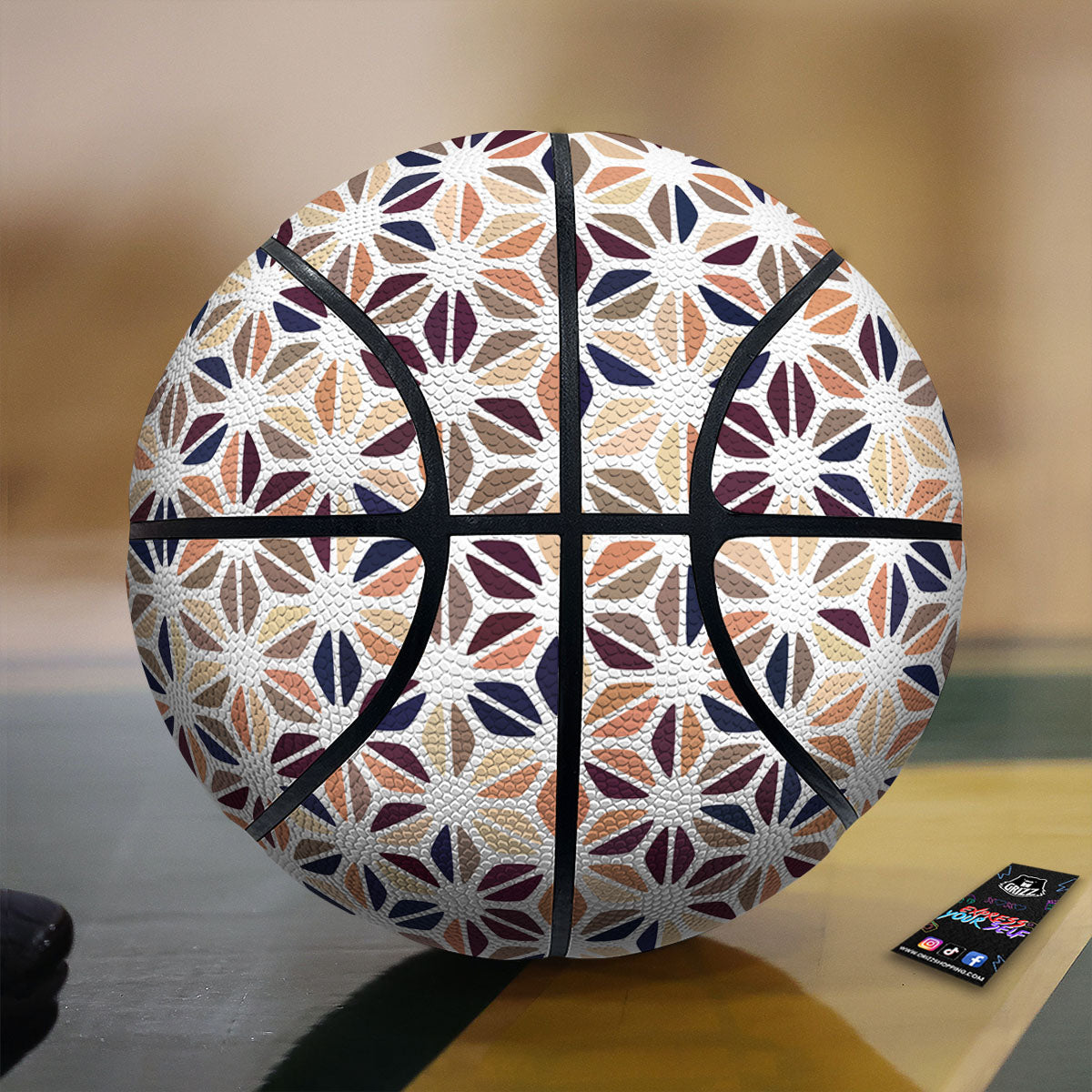 Flowers Lavender Print Pattern Basketball