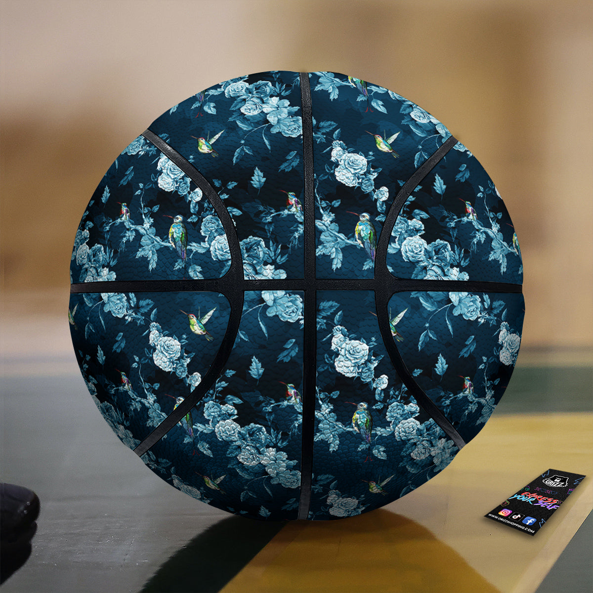 Flying Witch Cat Halloween Print Basketball