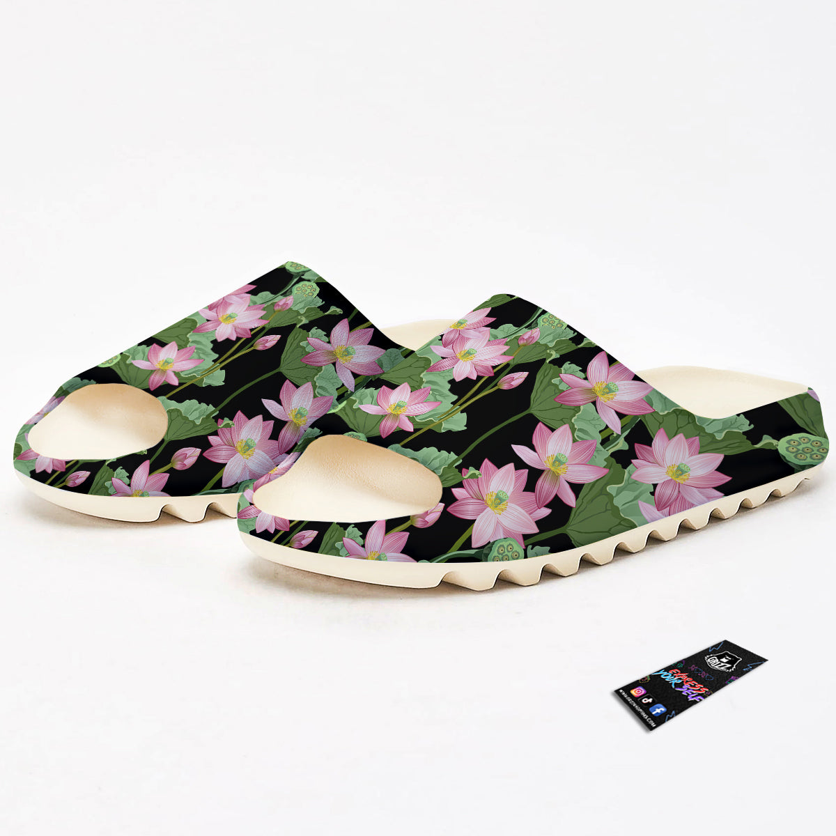 Floral Lotus Vintage Print Pattern Sandals-grizzshop