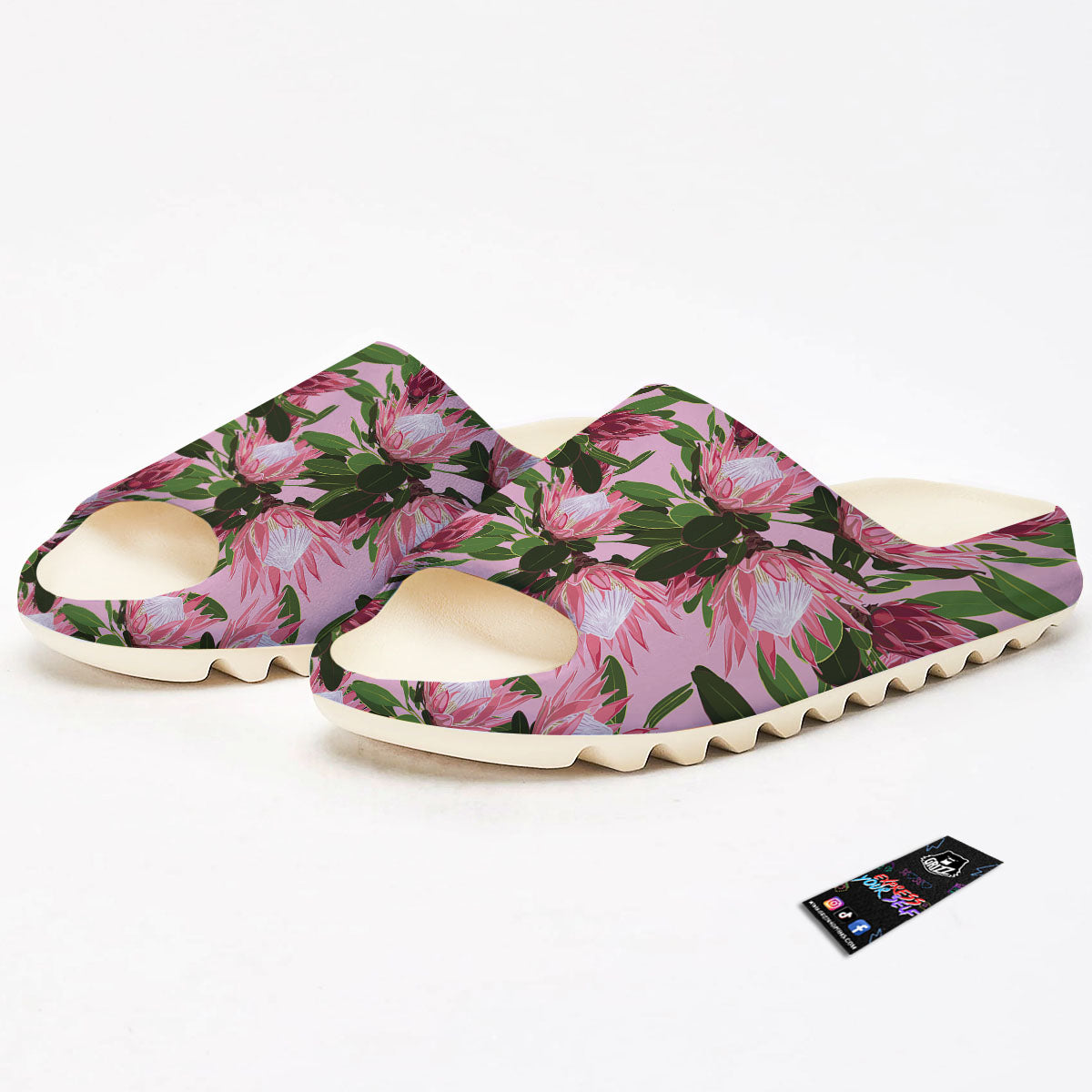 Floral Protea Print Pattern Sandals-grizzshop