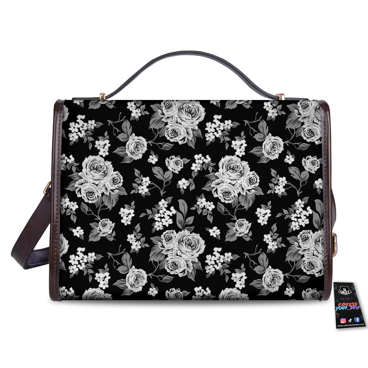 Floral Spring Monochrome Print Pattern Women's Satchel Bag