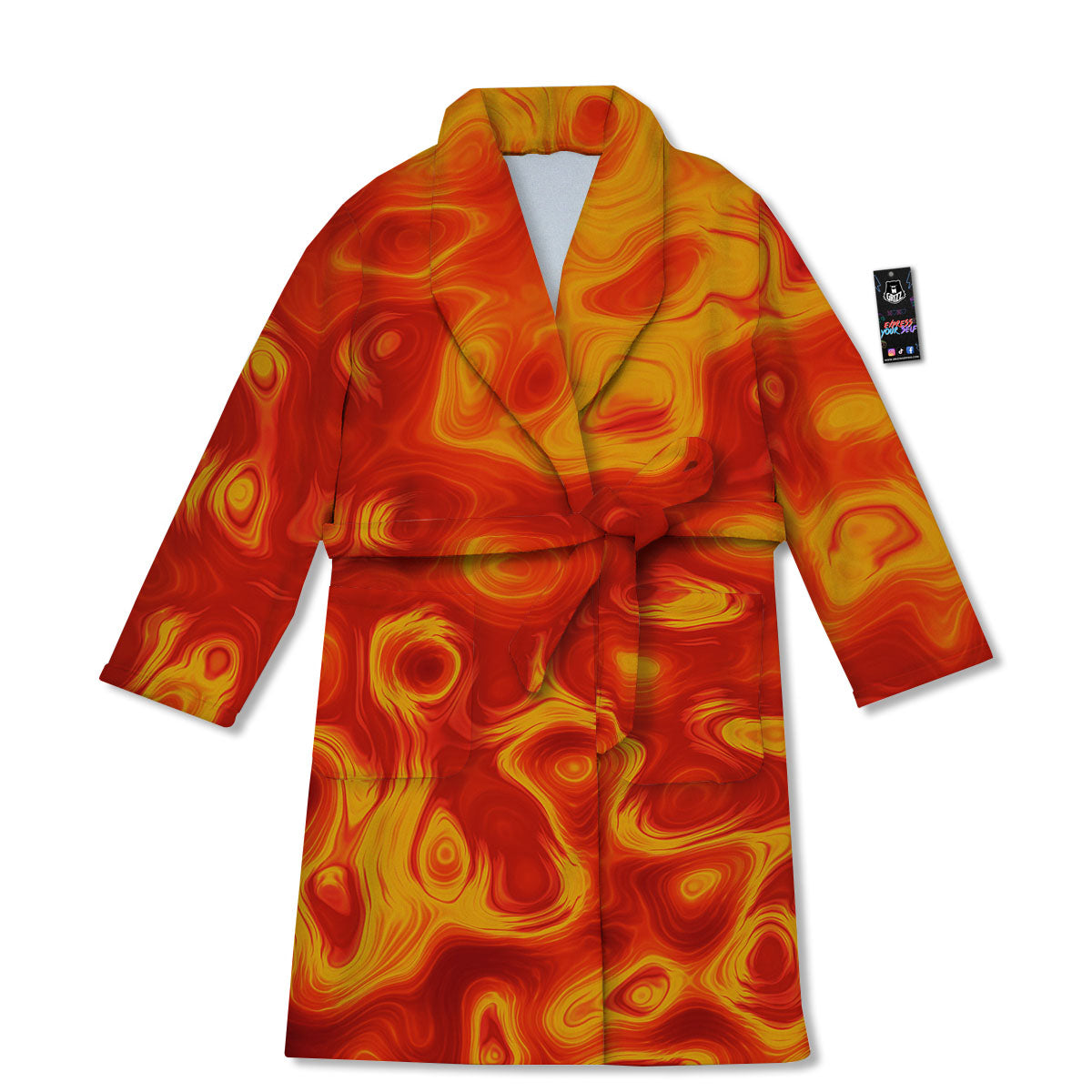 Flow Lava Print Bathrobe-grizzshop