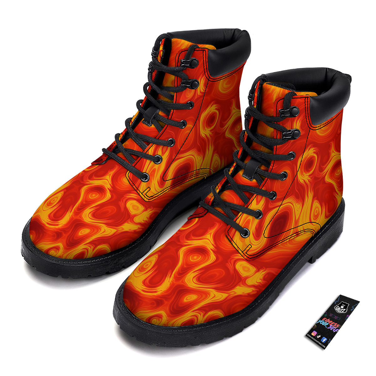 Flow Lava Print Boots-grizzshop
