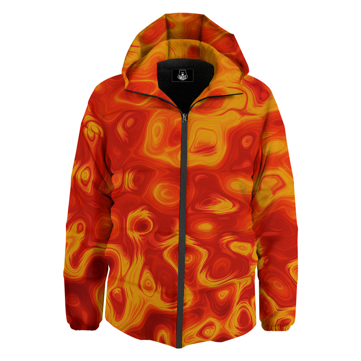 Flow Lava Print Down Jacket-grizzshop