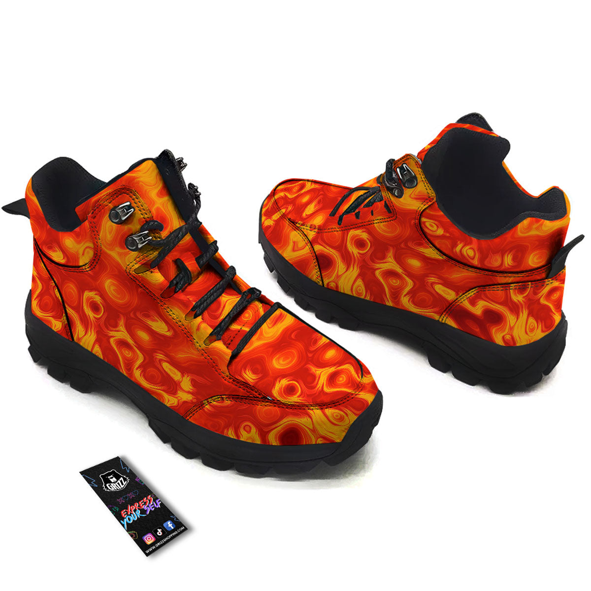 Flow Lava Print Hiking Shoes-grizzshop