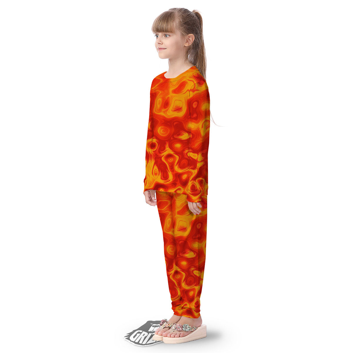 Flow Lava Print Kid's Pajamas-grizzshop