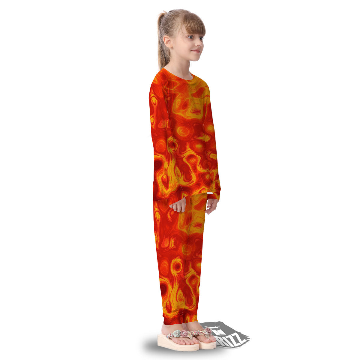 Flow Lava Print Kid's Pajamas-grizzshop