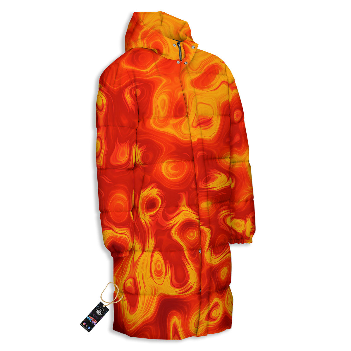 Flow Lava Print Long Down Jacket-grizzshop