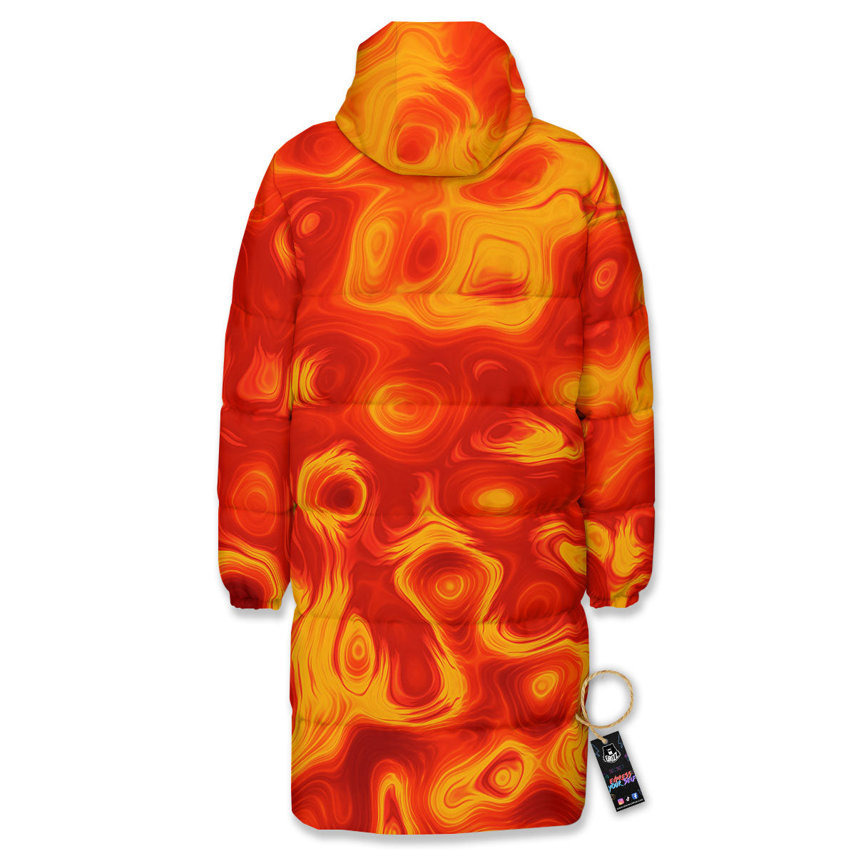 Flow Lava Print Long Down Jacket-grizzshop