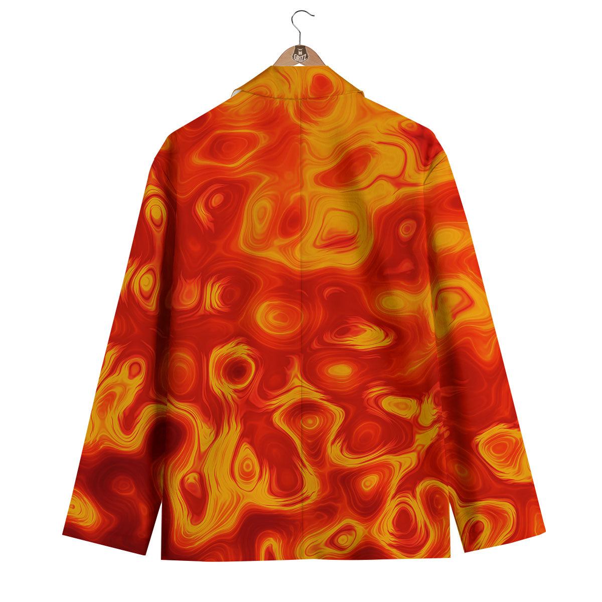 Flow Lava Print Men's Blazer-grizzshop