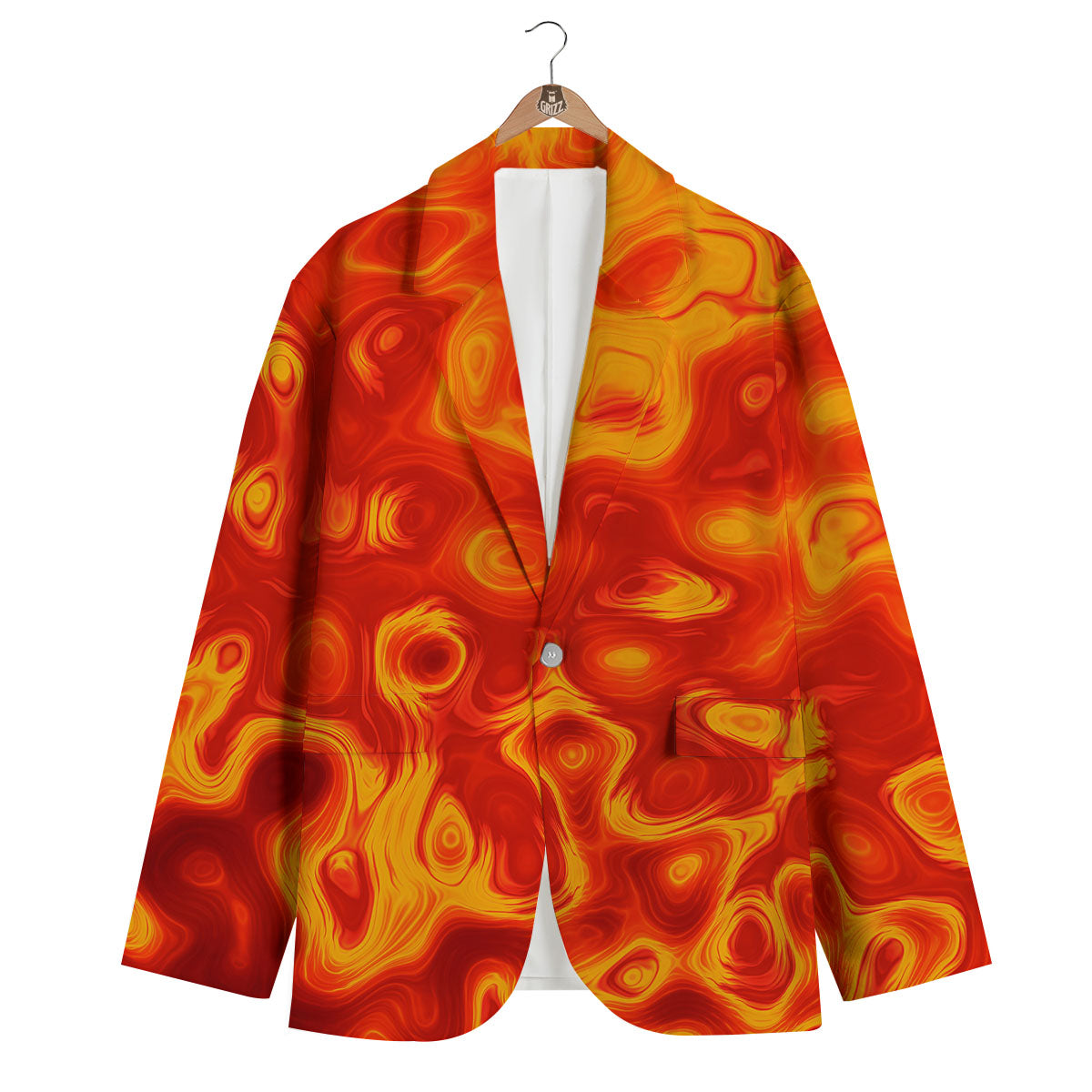 Flow Lava Print Men's Blazer-grizzshop
