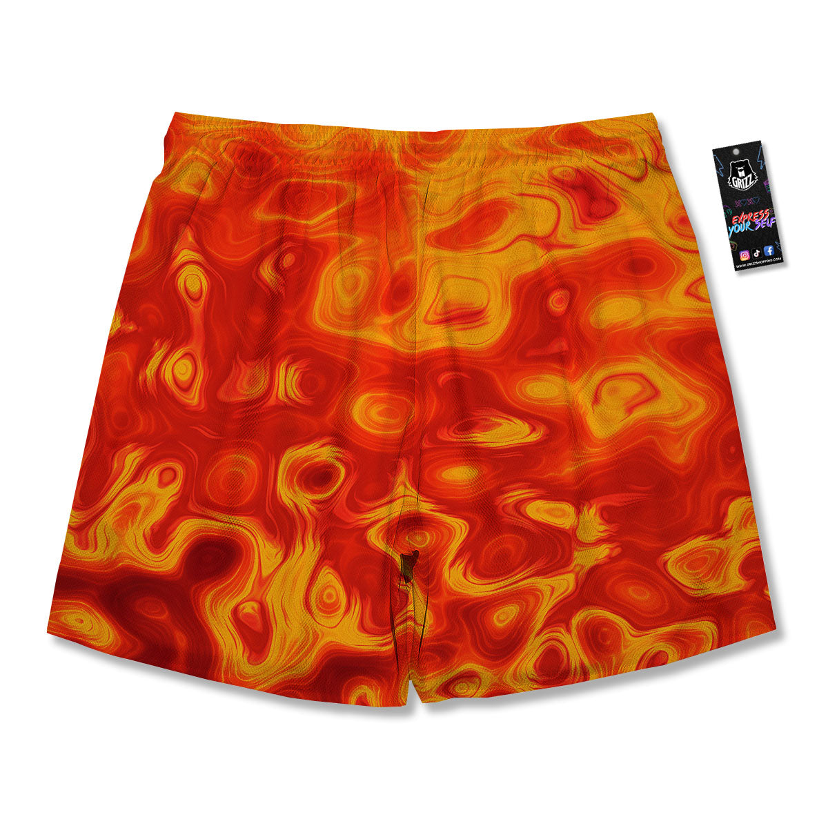 Flow Lava Print Men's Running Shorts-grizzshop