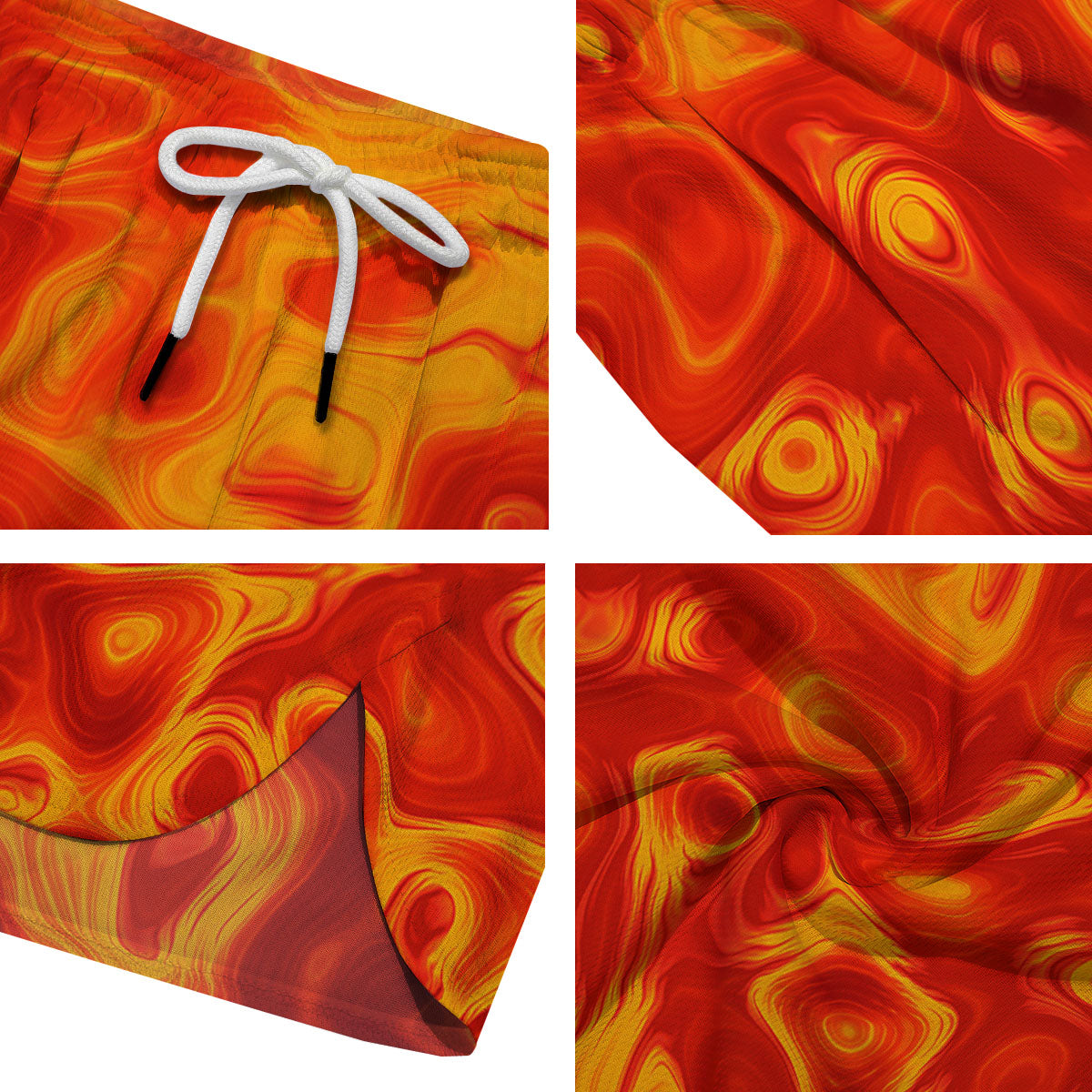 Flow Lava Print Men's Running Shorts-grizzshop