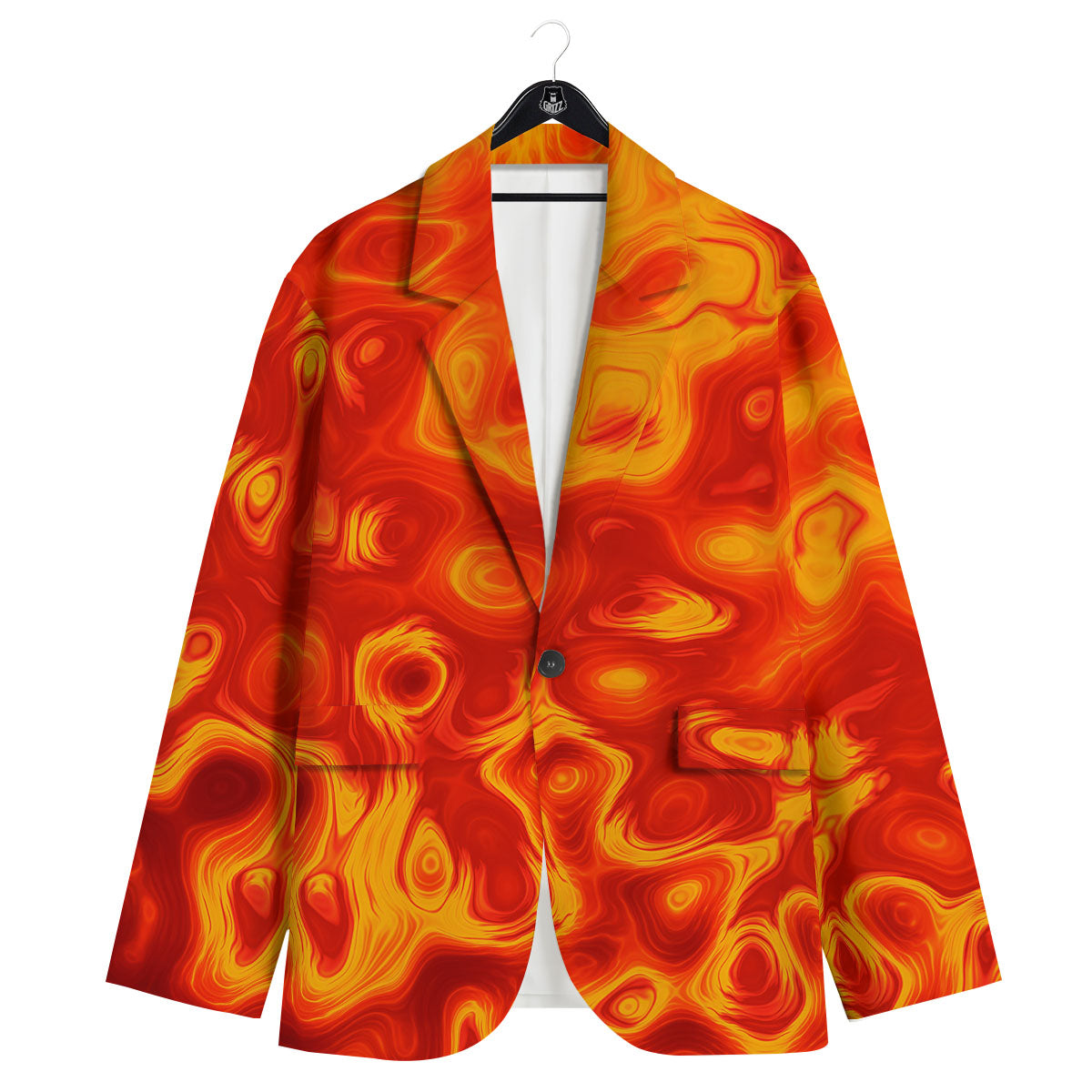 Flow Lava Print Men's Sport Coat-grizzshop