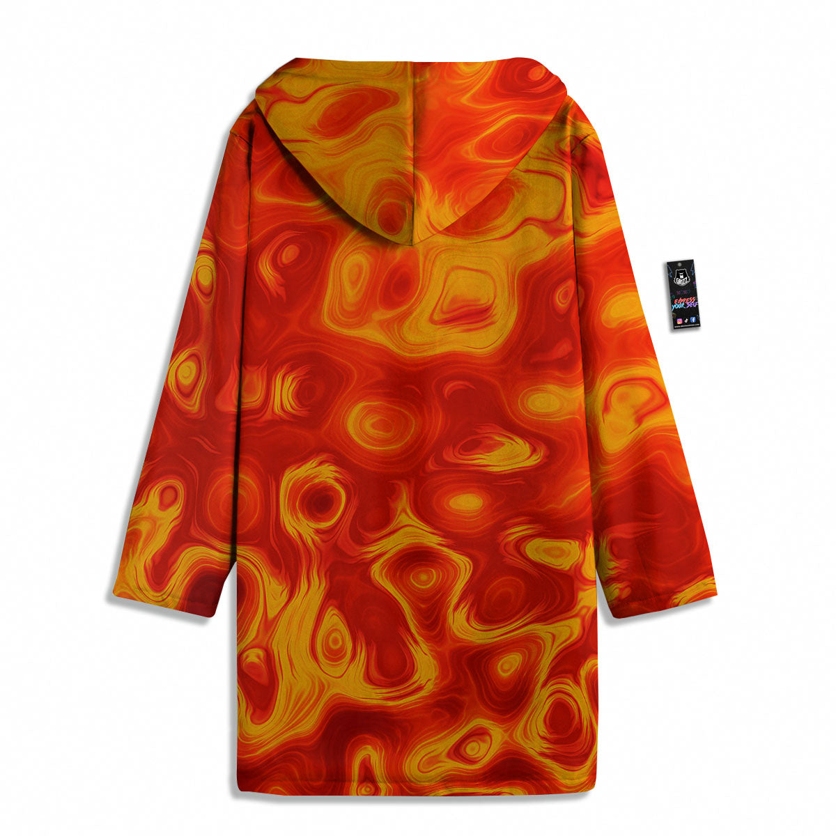 Flow Lava Print Men's Windbreaker Jacket-grizzshop