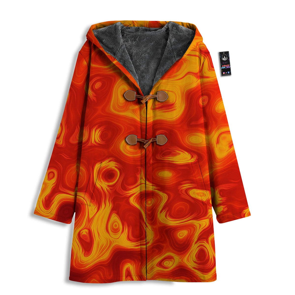 Flow Lava Print Men's Windbreaker Jacket-grizzshop