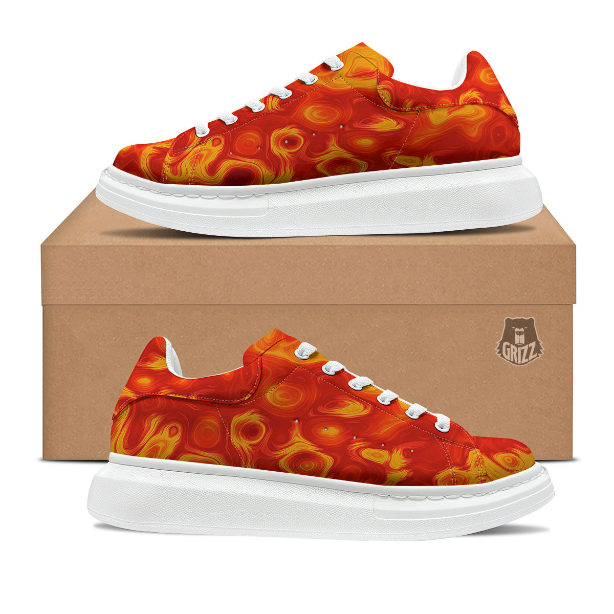 Flow Lava Print Platform Shoes-grizzshop
