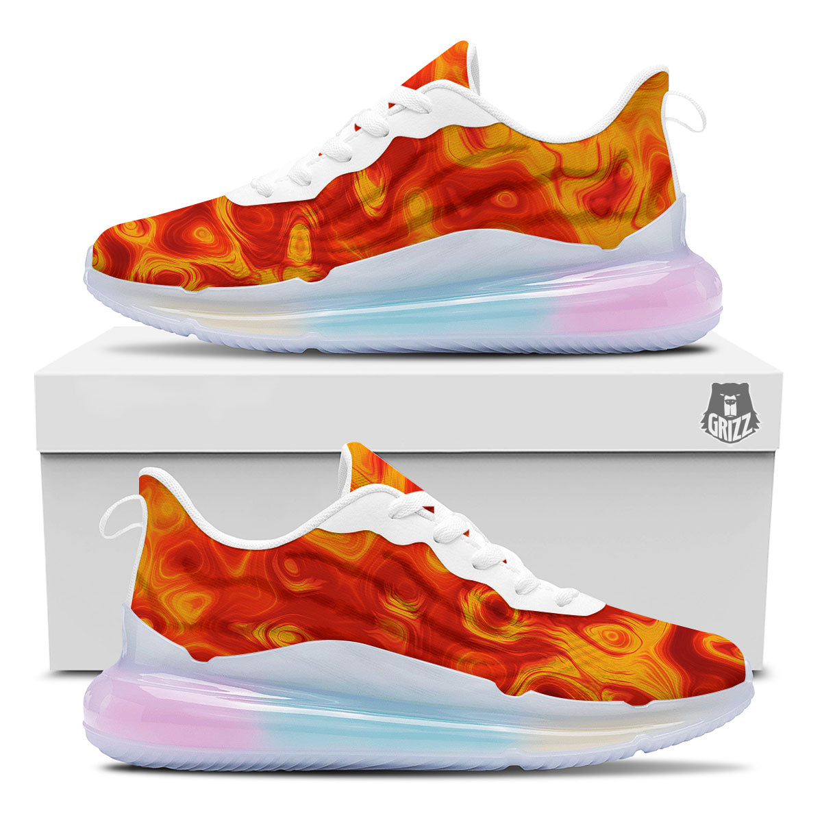 Flow Lava Print Running Sneakers-grizzshop