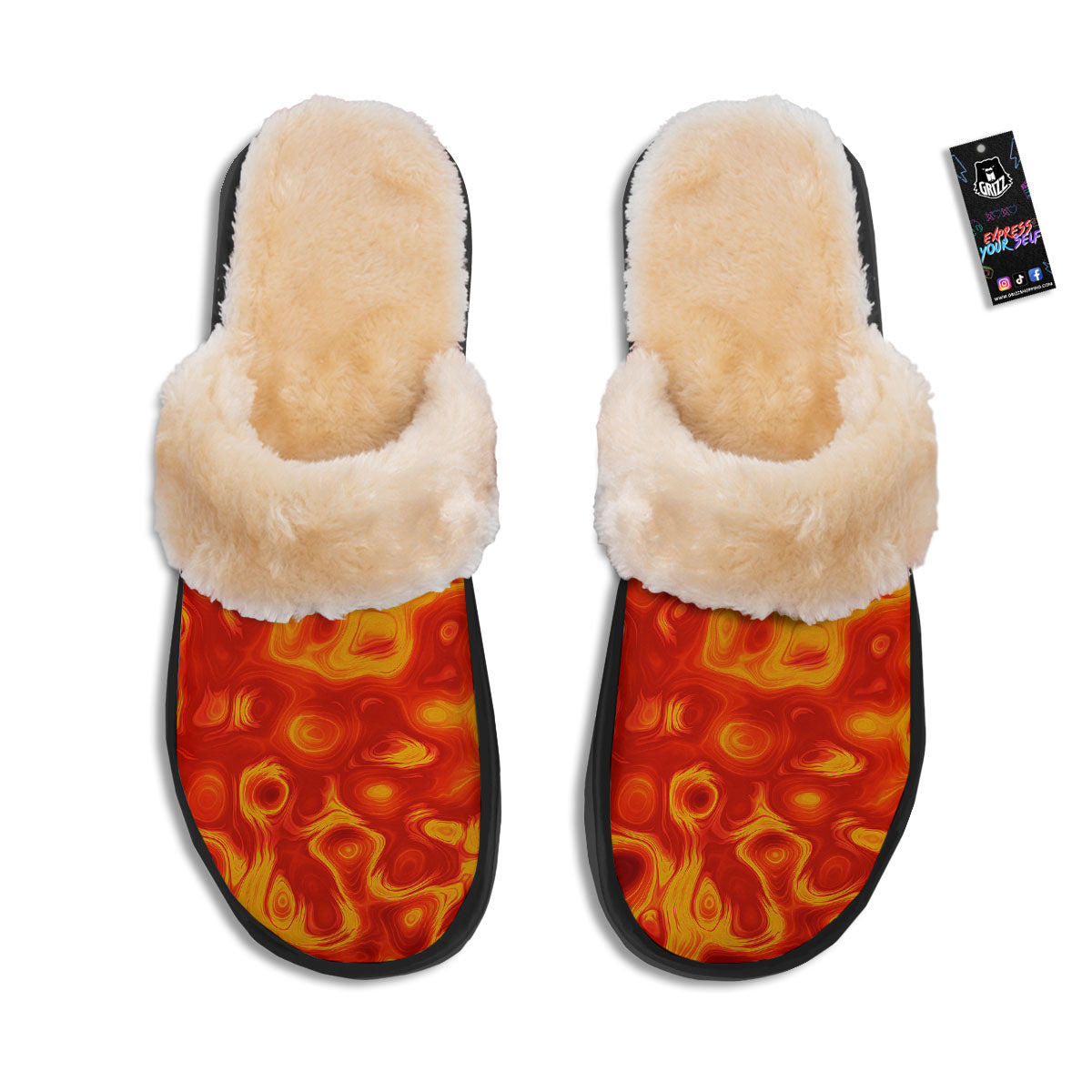 Flow Lava Print Slippers-grizzshop
