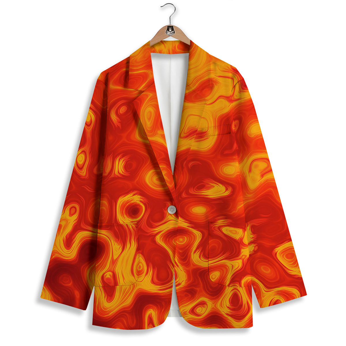 Flow Lava Print Women's Blazer-grizzshop