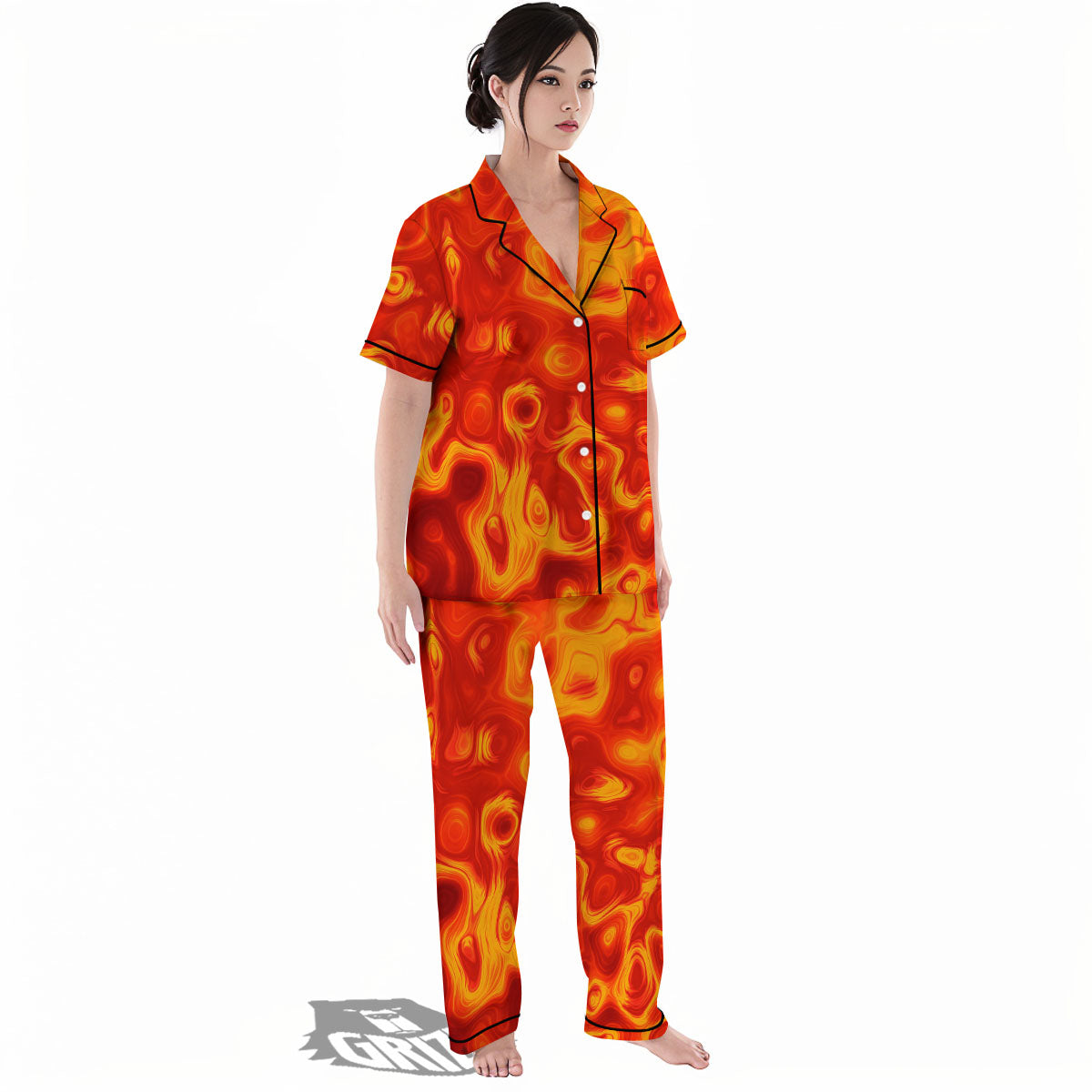 Flow Lava Print Women's Pajamas Set-grizzshop