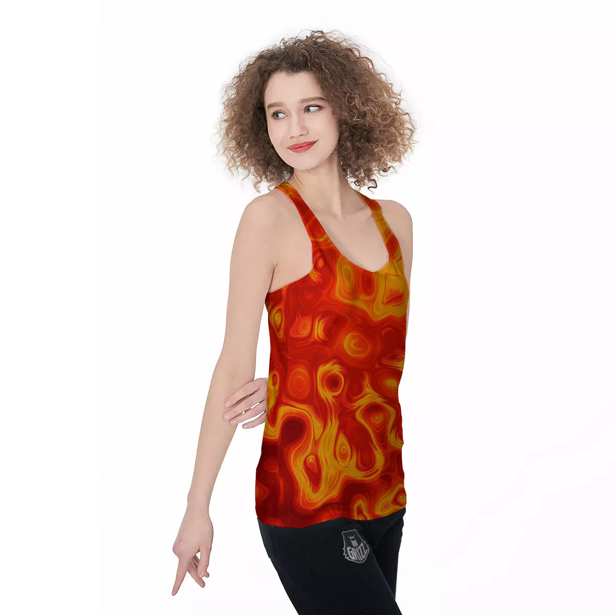 Flow Lava Print Women's Racerback Tank Top-grizzshop
