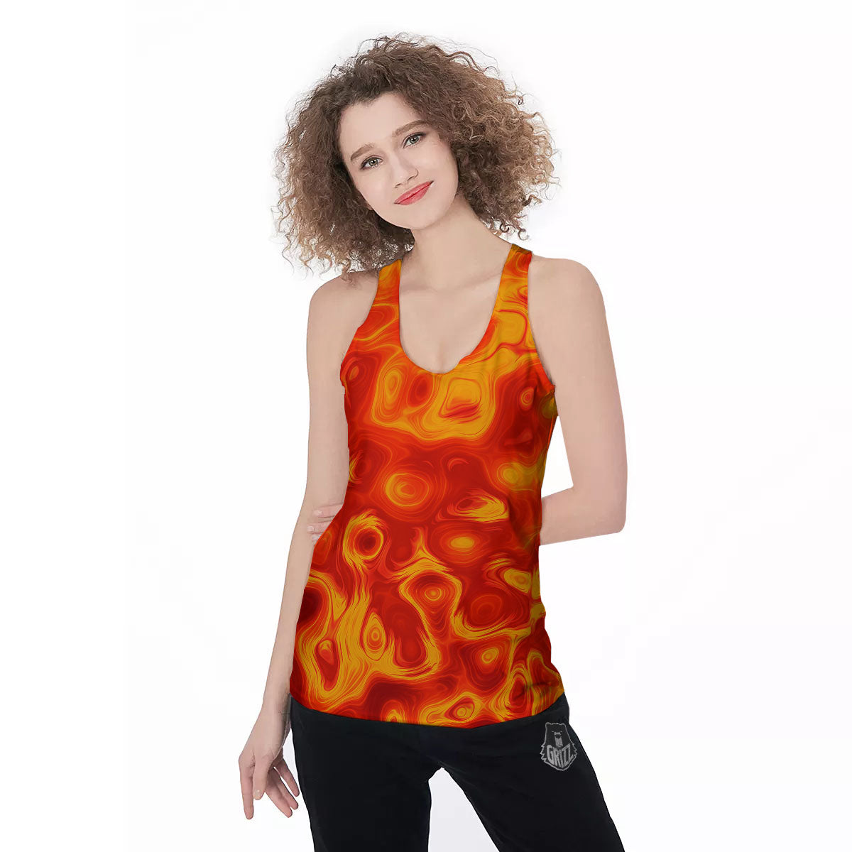 Flow Lava Print Women's Racerback Tank Top-grizzshop