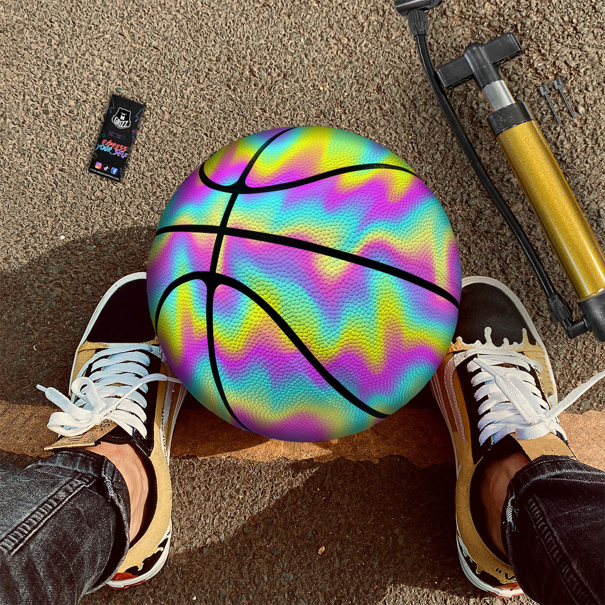 Flow Rainbow Print Pattern Basketball-grizzshop