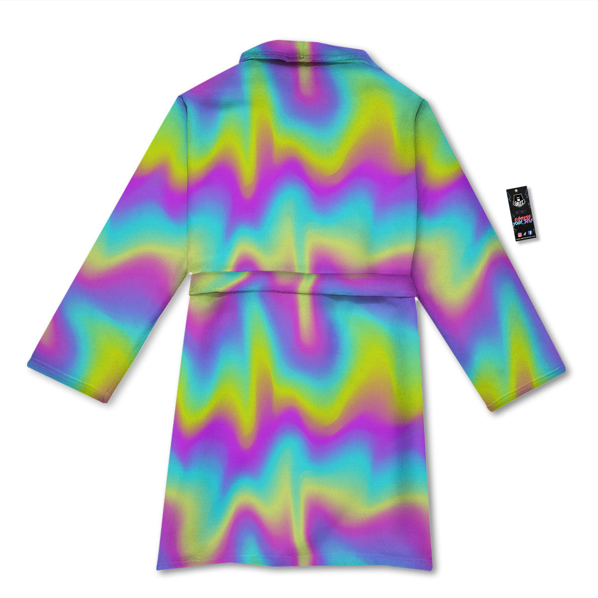 Flow Rainbow Print Pattern Bathrobe-grizzshop