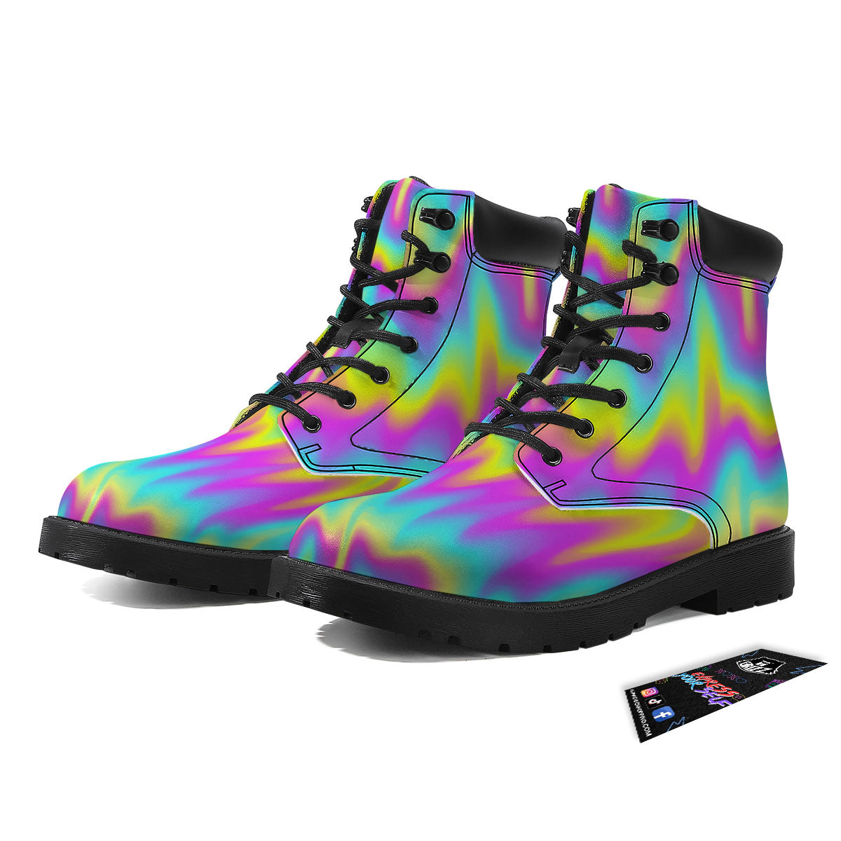 Flow Rainbow Print Pattern Boots-grizzshop