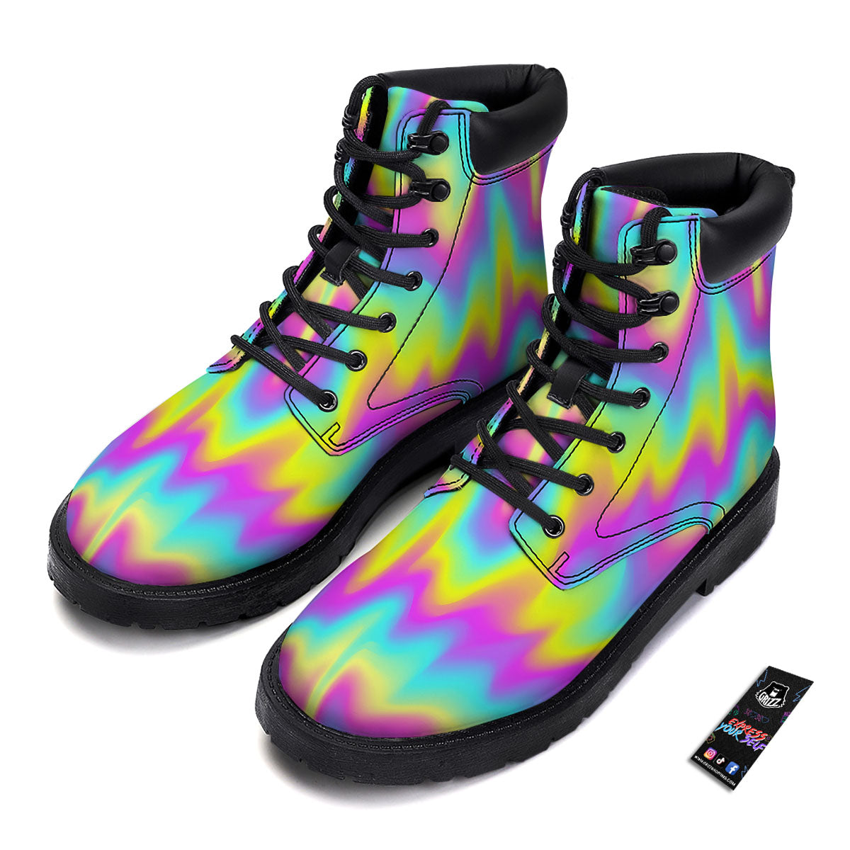 Flow Rainbow Print Pattern Boots-grizzshop