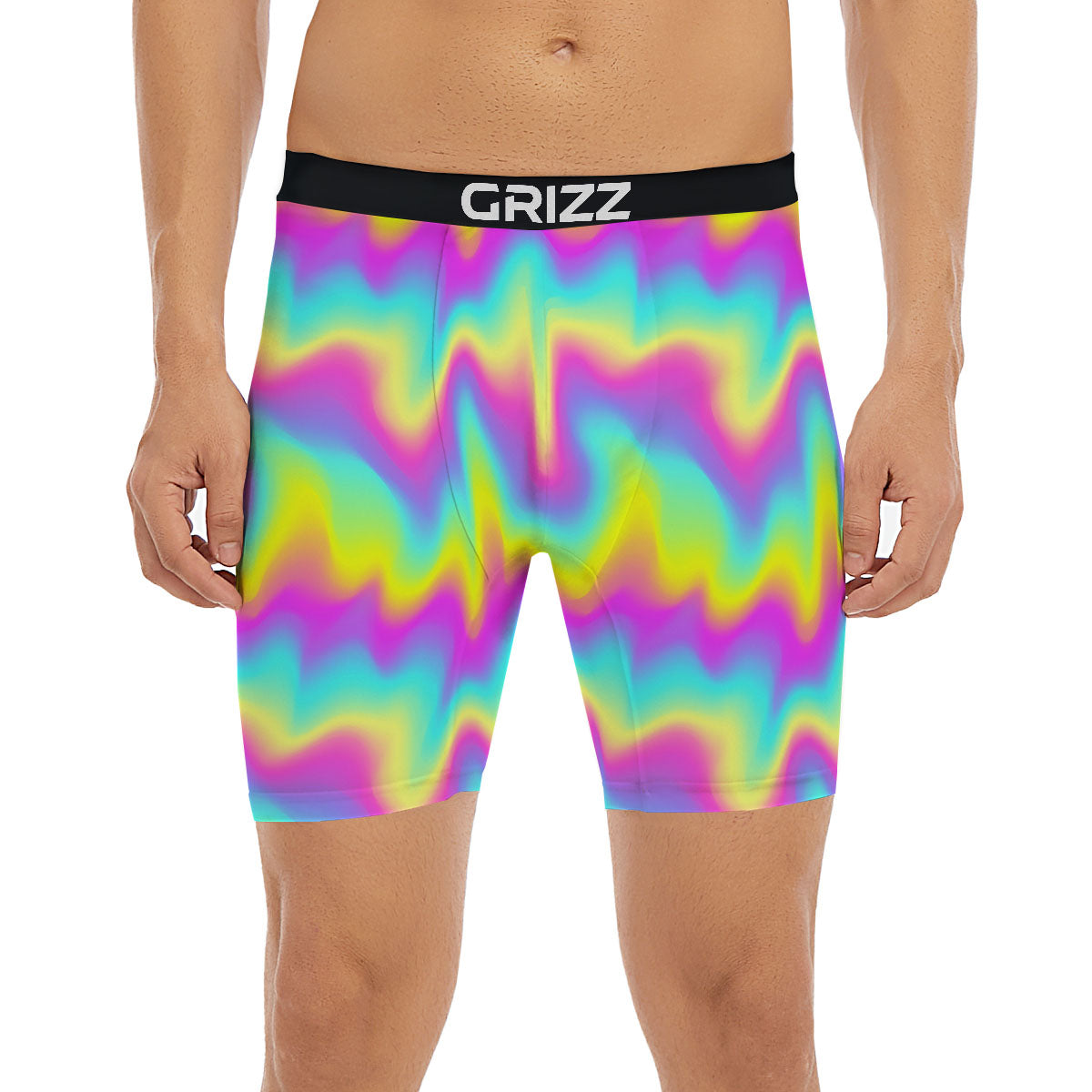 Flow Rainbow Print Pattern Boxer Briefs-grizzshop