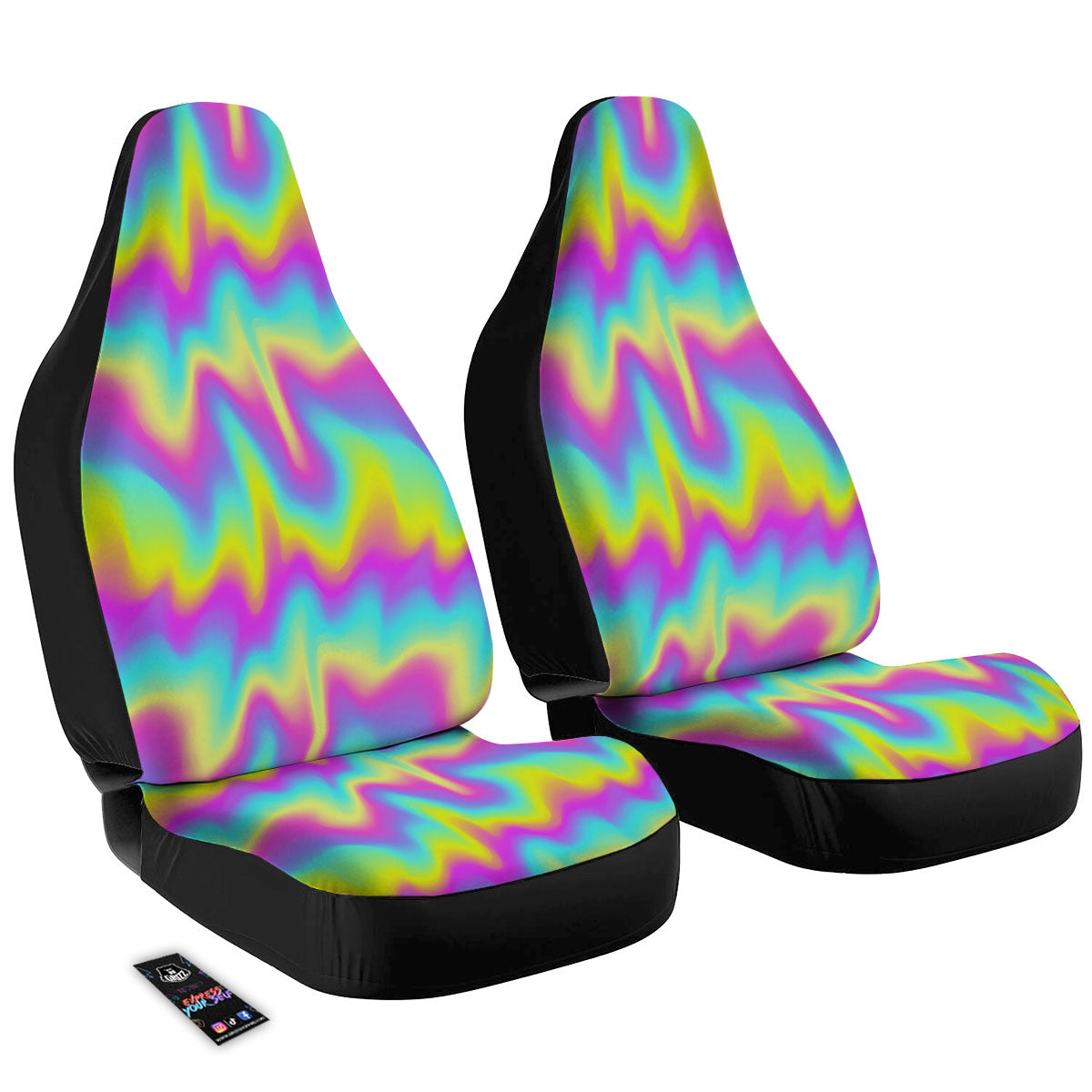 Flow Rainbow Print Pattern Car Seat Covers-grizzshop