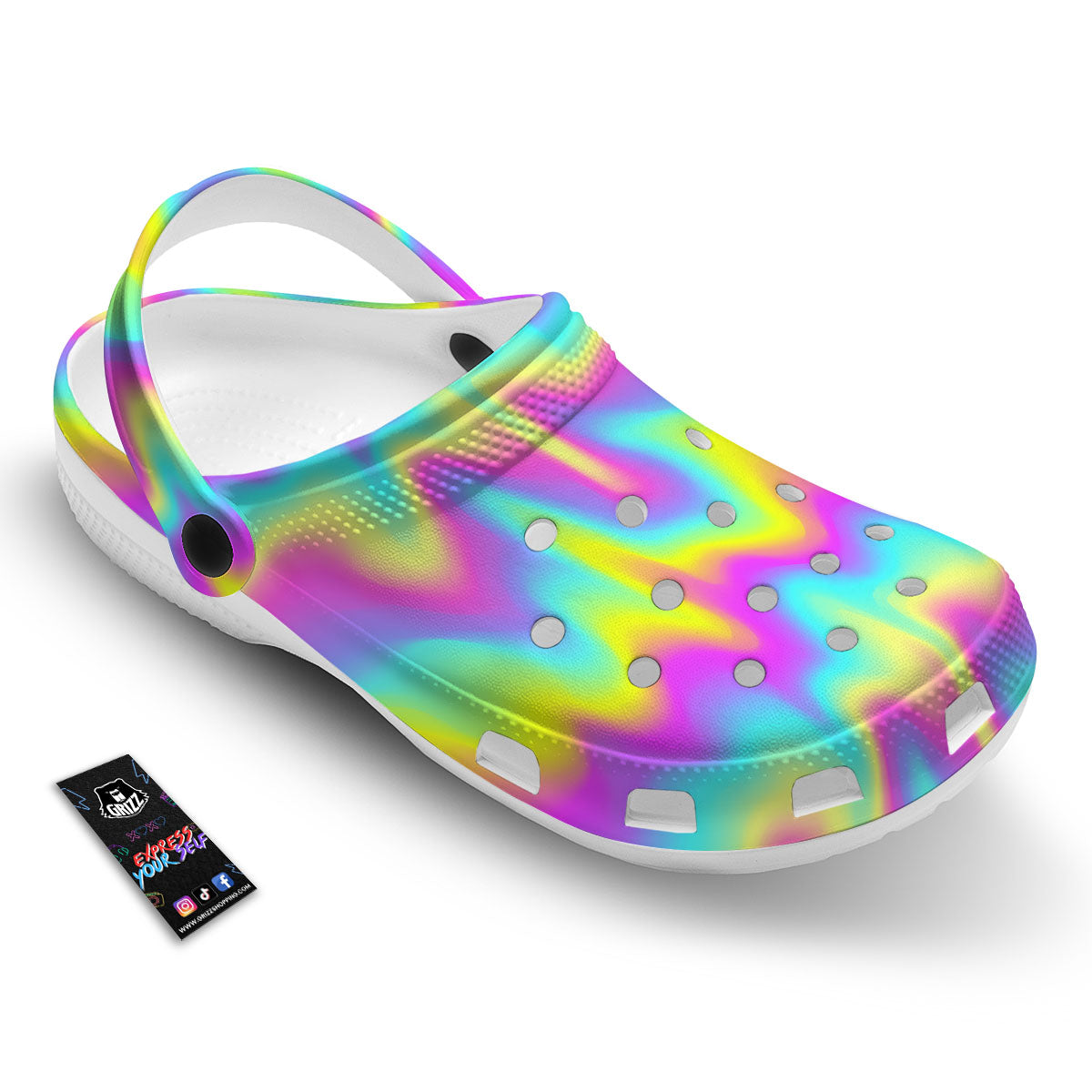 Flow Rainbow Print Pattern Clog-grizzshop